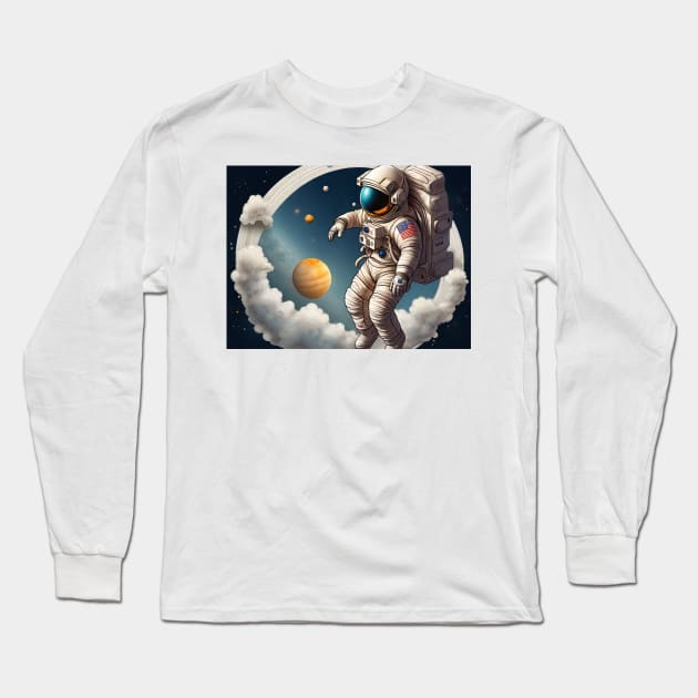 Space Art: Clouds Wet-to-Wet Techniques in Vibrant Vector (540) Long Sleeve T-Shirt by WASjourney